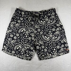 Patagonia Black and White Geometric Print Men's Board Shorts